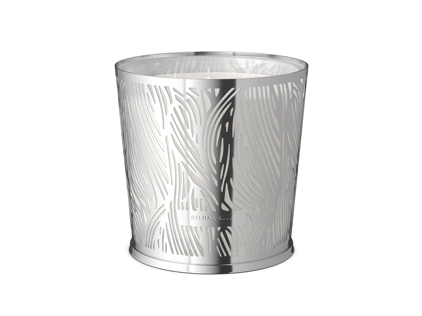 Private Collection Large Orris Mimosa Scented Candle With Metal Sleeve luxe geurkaars met metalen houder
