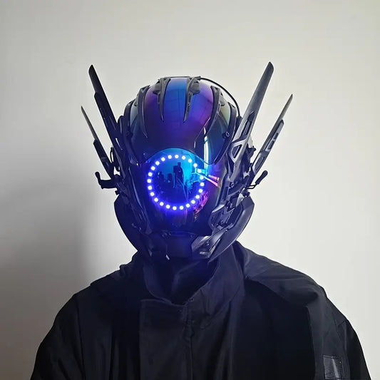 handmade cool light punk masks cyber warrior masks halloween - Temu